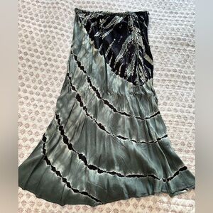 Young Fabulous & Broke Green and Black Midi Skirt